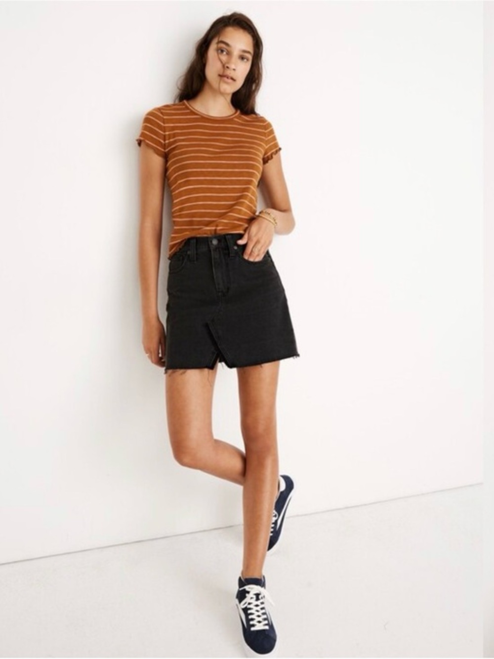 Madewell Black Denim Mini Skirt